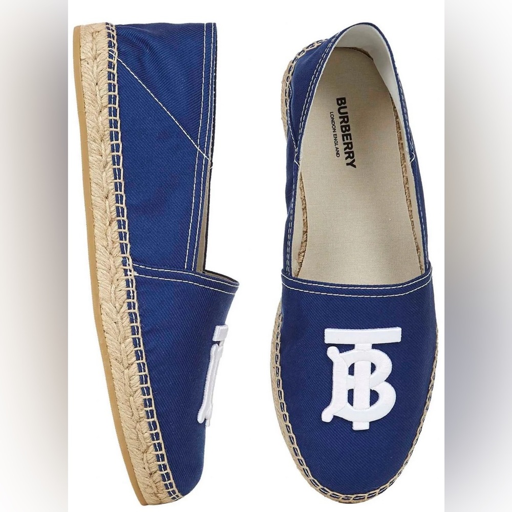 Burberry Monogram Espadrilles in Blue